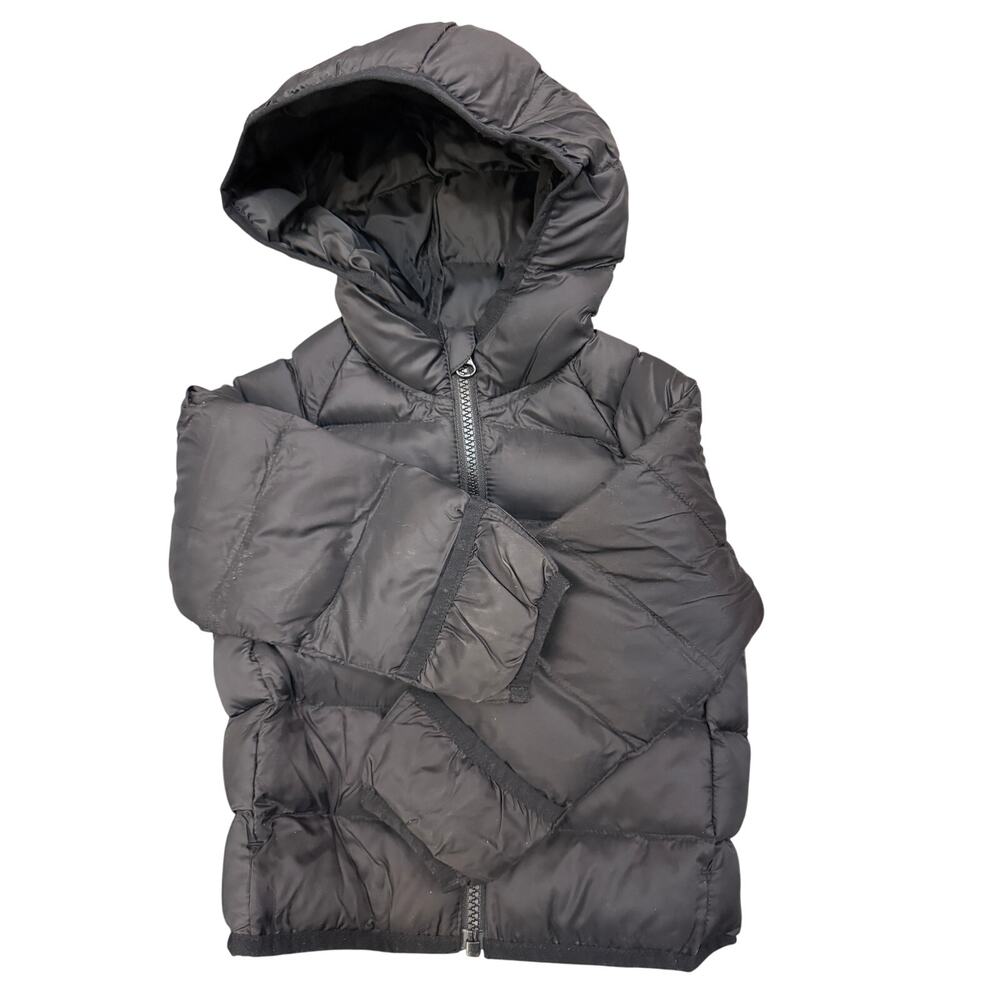 NEW Wonder Nation Bubble Jacket Coat Baby 18M Ultra Black Boys Hood hand cover